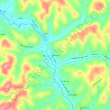 Fairbank topographic map, elevation, terrain