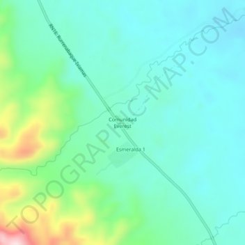 Comunidad Everest topographic map, elevation, terrain