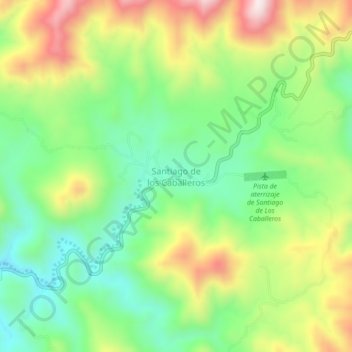 Santiago de los Caballeros topographic map, elevation, terrain