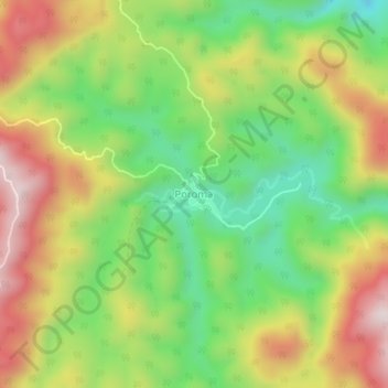 Poroma topographic map, elevation, terrain