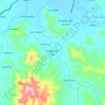 Dupax del Sur topographic map, elevation, terrain