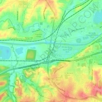 Peerless Park topographic map, elevation, terrain