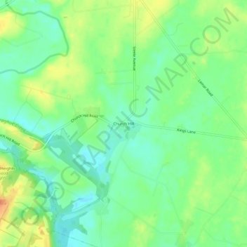 Church Hill topographic map, elevation, terrain