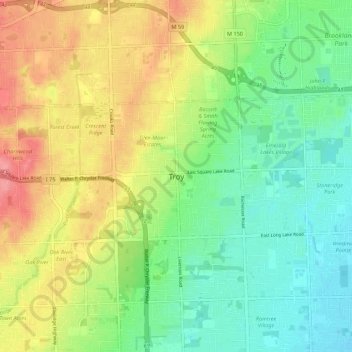 Troy topographic map, elevation, terrain
