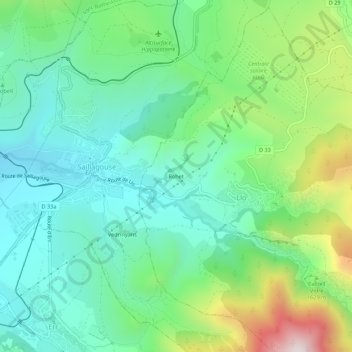 Rohet topographic map, elevation, terrain