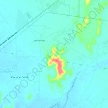 Siete Cerros topographic map, elevation, terrain