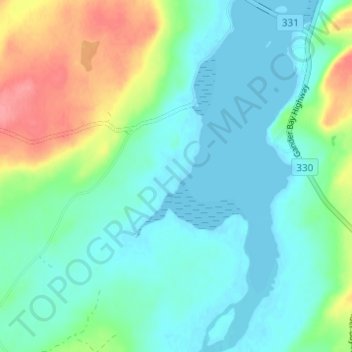 Gander Bay topographic map, elevation, terrain