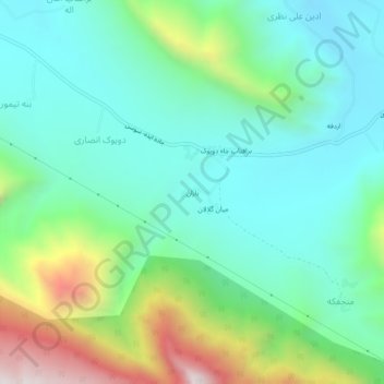 Baran topographic map, elevation, terrain