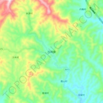 Lidong topographic map, elevation, terrain