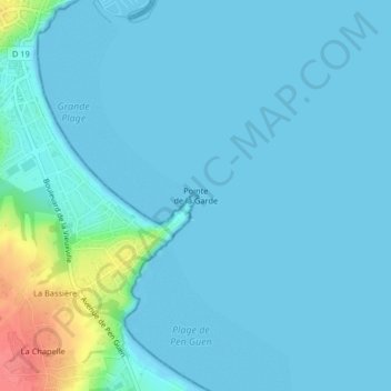 Pointe de la Garde topographic map, elevation, terrain