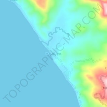Macabugos topographic map, elevation, terrain