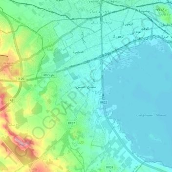 Sidi Hassine topographic map, elevation, terrain