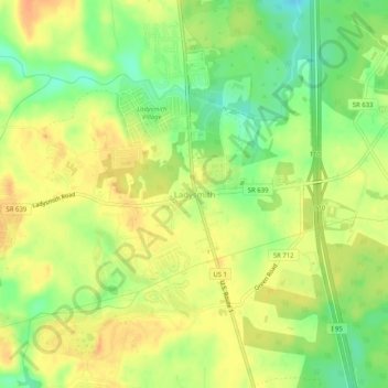 Ladysmith topographic map, elevation, terrain