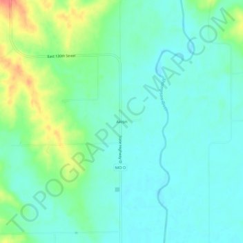Akron topographic map, elevation, terrain