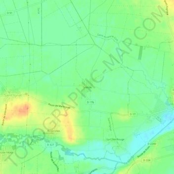 Tirande topographic map, elevation, terrain