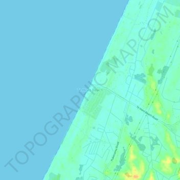 Te Horo Beach topographic map, elevation, terrain