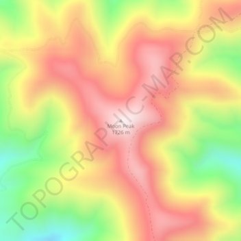 Moon Peak topographic map, elevation, terrain