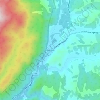 Glenhope topographic map, elevation, terrain