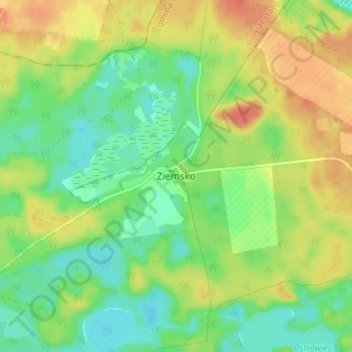 Ziemsko topographic map, elevation, terrain