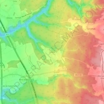 Cristelo topographic map, elevation, terrain