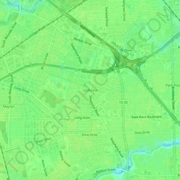 Golfcrest topographic map, elevation, terrain