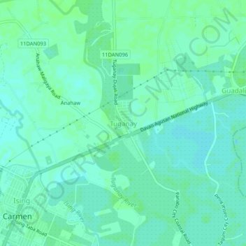 Tuganay topographic map, elevation, terrain