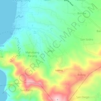 Luya topographic map, elevation, terrain