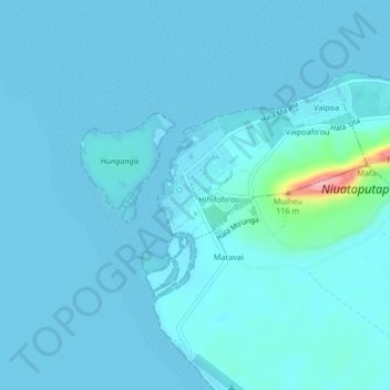 Hihifo topographic map, elevation, terrain