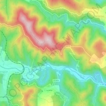 Dieusses topographic map, elevation, terrain