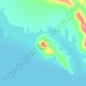 San Luis topographic map, elevation, terrain