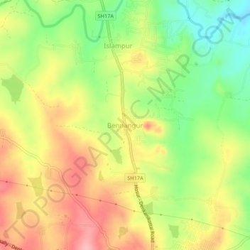 Bennangur topographic map, elevation, terrain