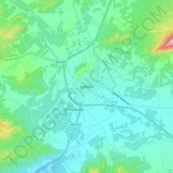 Jumilla topographic map, elevation, terrain