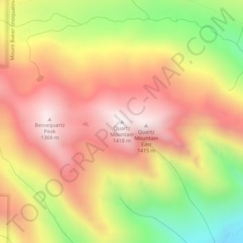 Quartz Mountain topographic map, elevation, terrain