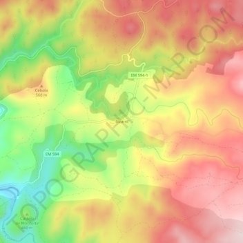 Bizarril topographic map, elevation, terrain