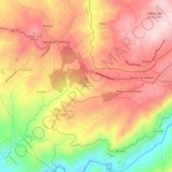 Insua topographic map, elevation, terrain
