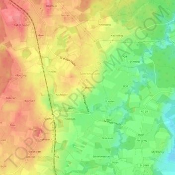 Thonbichl topographic map, elevation, terrain