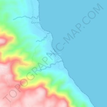 Way Nipah topographic map, elevation, terrain