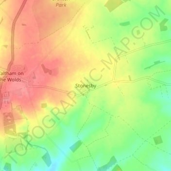 Stonesby topographic map, elevation, terrain