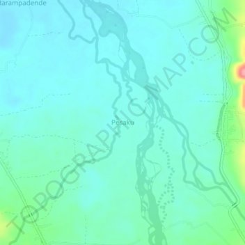 Pesaku topographic map, elevation, terrain