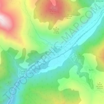 Barruera topographic map, elevation, terrain