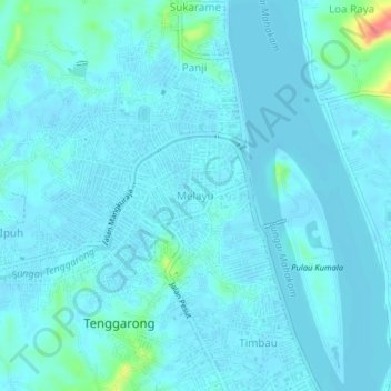 Melayu topographic map, elevation, terrain