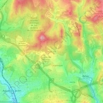 Venda Seca topographic map, elevation, terrain