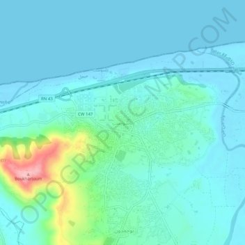 Tassoust topographic map, elevation, terrain