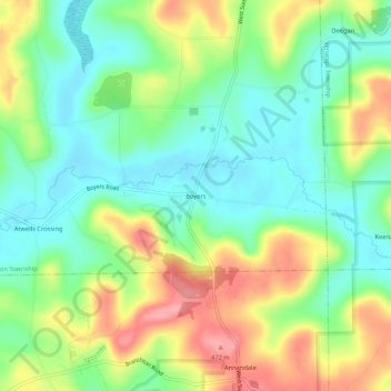 Boyers topographic map, elevation, terrain