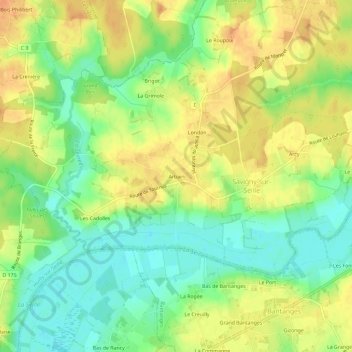Arbain topographic map, elevation, terrain