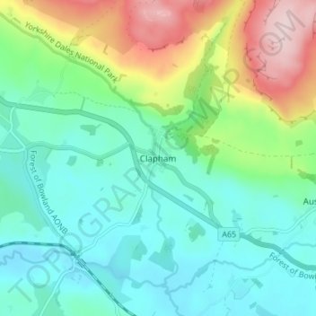 Clapham topographic map, elevation, terrain