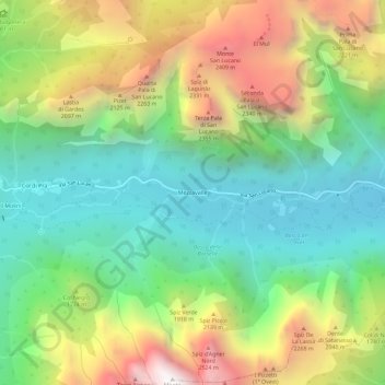 Mezzavalle topographic map, elevation, terrain