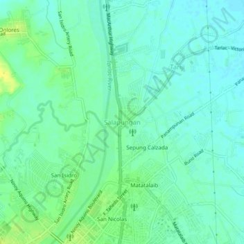 Salapungan topographic map, elevation, terrain