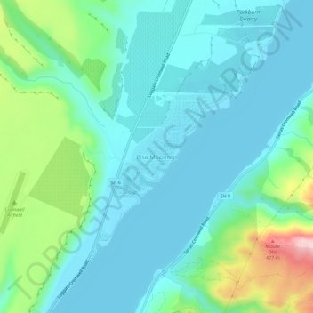 Pisa Moorings topographic map, elevation, terrain