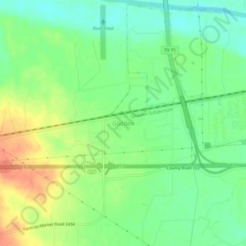 Glidden topographic map, elevation, terrain